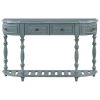 52 in. Antique Blue Standard Rectangle Wood Console Table by ATHMILE