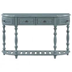 52 in. Antique Blue Standard Rectangle Wood Console Table by ATHMILE