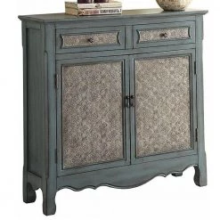 36 in. Antique Blue Standard Rectangle Wood Console Table by ATHMILE