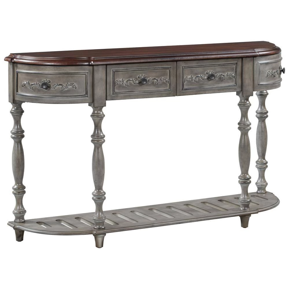 52 in. Antique Gray Standard Rectangle Wood Console Table by ATHMILE 3 52 in. Antique Gray Standard Rectangle Wood Console Table by ATHMILE - Image 3