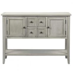 46 in. Antique Gray Standard Rectangle Wood Console Table by ATHMILE