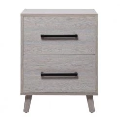 2-Drawer Antique Gray Nightstand (Set of 2) by ATHMILE