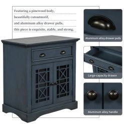 Antique Navy Retro Storage Cabinet with Doors and Big Wood Drawer, Home Office Furniture Storage Chest by ATHMILE 17 Antique Navy Retro Storage Cabinet with Doors and Big Wood Drawer, Home Office Furniture Storage Chest by ATHMILE -ATHMILE Sales Store antique navy athmile accent cabinets gz wf195159aam fa 1000
