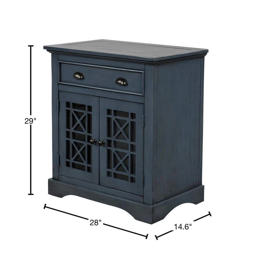 28 in. Antique Navy Standard Rectangle Wood Console Table by ATHMILE 3 28 in. Antique Navy Standard Rectangle Wood Console Table by ATHMILE - Image 3