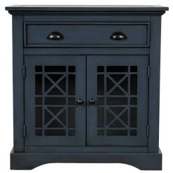 28 in. Antique Navy Standard Rectangle Wood Console Table by ATHMILE