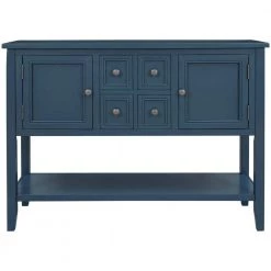 46 in. Light Navy Standard Rectangle Wood Console Table by ATHMILE