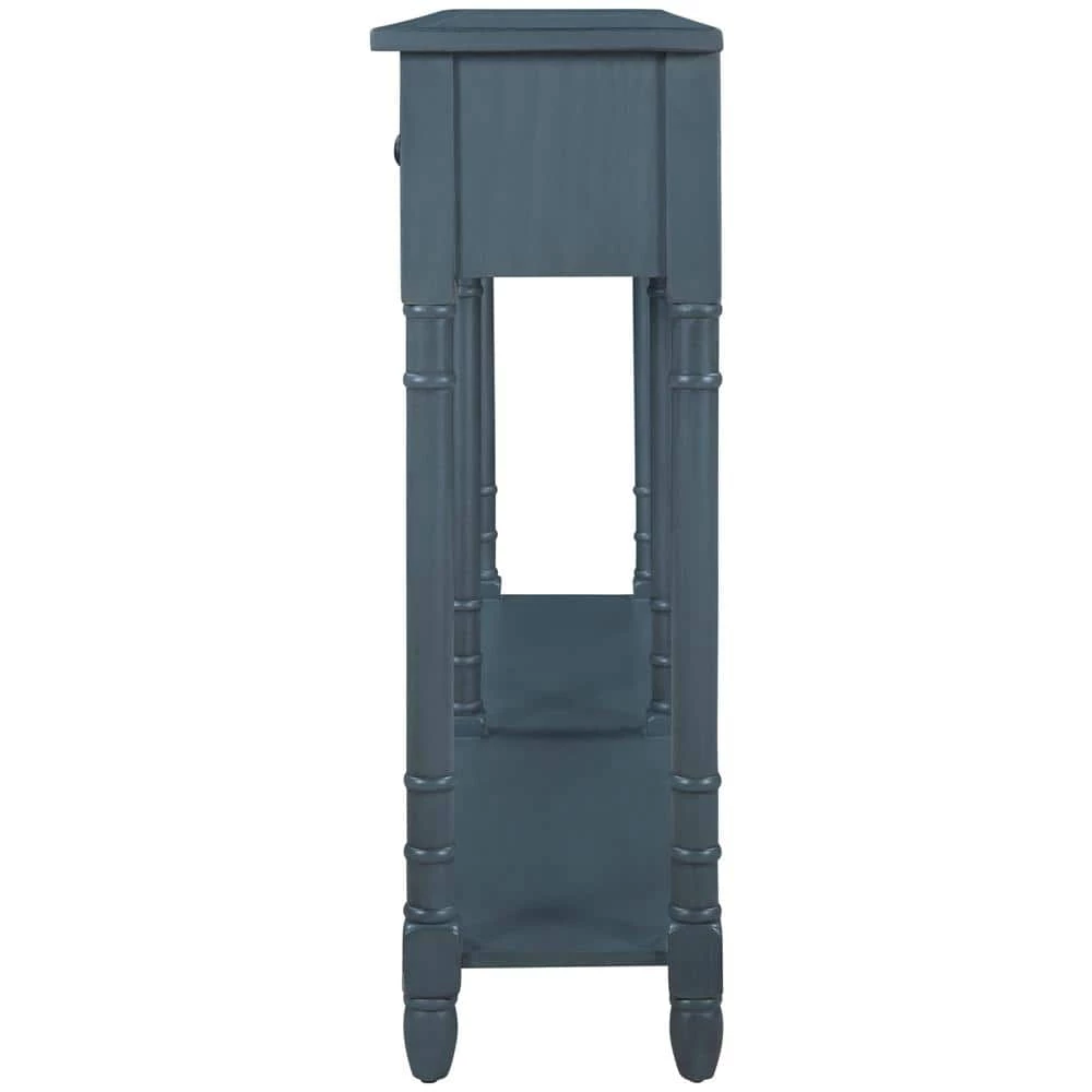 58 in. Antique Navy Standard Rectangle Wood Console Table by ATHMILE 2 58 in. Antique Navy Standard Rectangle Wood Console Table by ATHMILE - Image 2