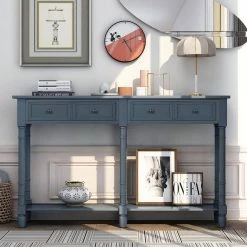 58 in. Antique Navy Standard Rectangle Wood Console Table by ATHMILE 14 58 in. Antique Navy Standard Rectangle Wood Console Table by ATHMILE -ATHMILE Sales Store antique navy athmile console tables gzx b2w20220581 fa 1000