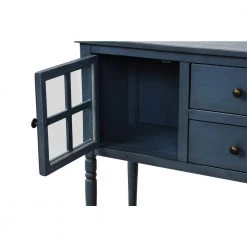 42 in. Antique Navy Standard Rectangle Wood Console Table with Bottom Shelf by ATHMILE -ATHMILE Sales Store antique navy athmile console tables z gzb2w20221138 4f 1000