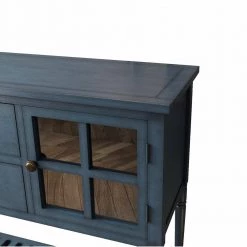 42 in. Antique Navy Standard Rectangle Wood Console Table with Bottom Shelf by ATHMILE -ATHMILE Sales Store antique navy athmile console tables z gzb2w20221138 76 1000