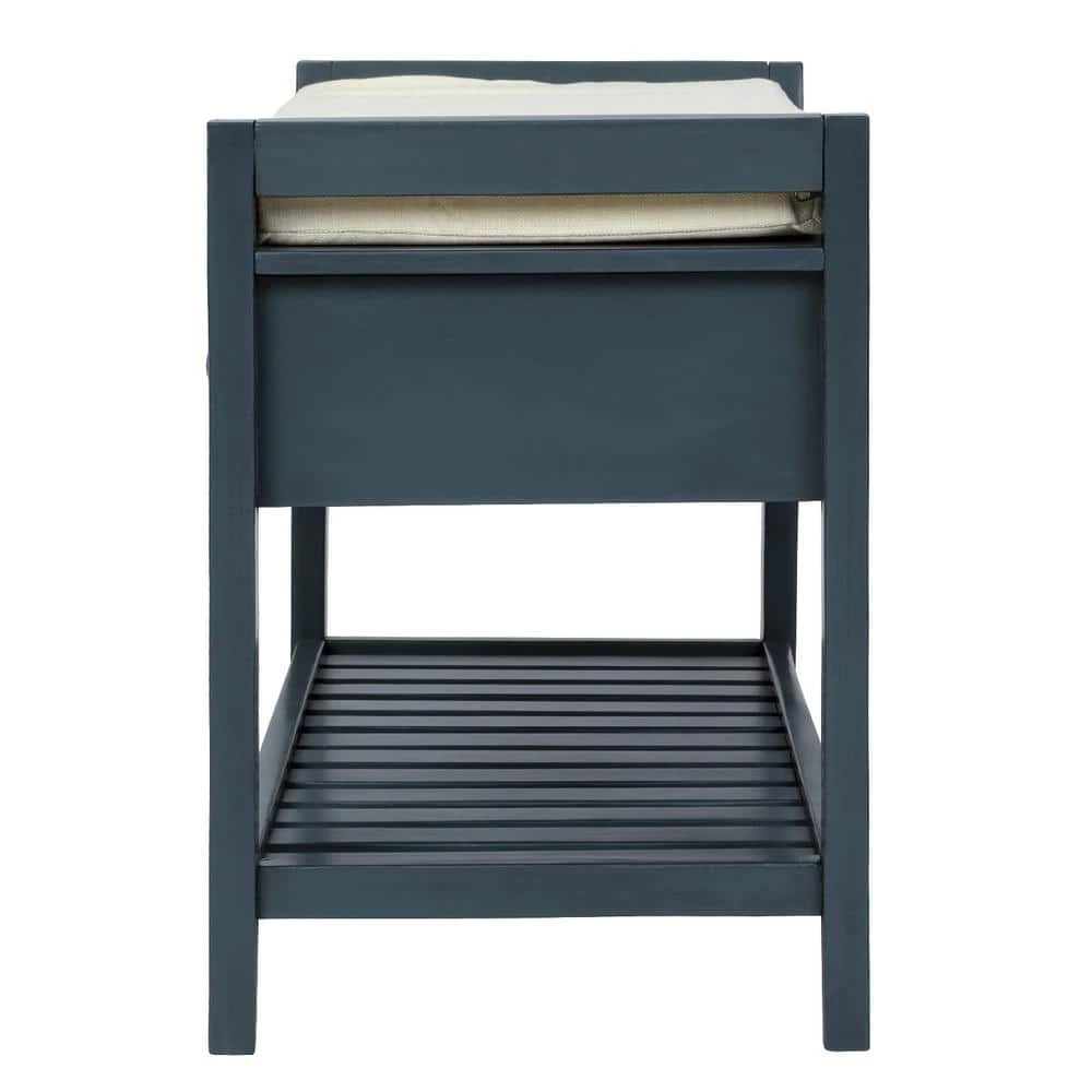 Antique Navy Storage Bench 39 in. L x 14 in. W x 19.8 in. H by ATHMILE 3 Antique Navy Storage Bench 39 in. L x 14 in. W x 19.8 in. H by ATHMILE - Image 3