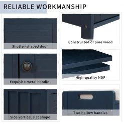 Antique Navy Shoe Bench with Removable Cushion and Hidden Storage Space 43.5 in. L x 16 in. W x 18 in. H by ATHMILE 20 Antique Navy Shoe Bench with Removable Cushion and Hidden Storage Space 43.5 in. L x 16 in. W x 18 in. H by ATHMILE -ATHMILE Sales Store antique navy athmile dining benches gzx b2w20220688 44 1000