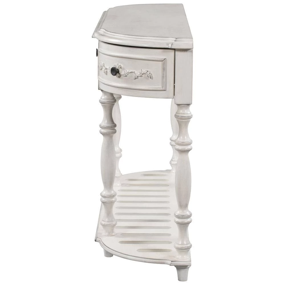 52 in. W Antique White Standard Rectangle Wood Console Table by ATHMILE 2 52 in. W Antique White Standard Rectangle Wood Console Table by ATHMILE - Image 2