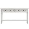 60.03 in. W White Standard Rectangle Wood Console Table by ATHMILE
