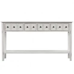 60.03 in. W White Standard Rectangle Wood Console Table by ATHMILE
