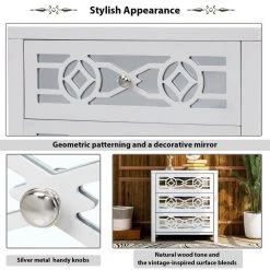 26 in. Antique White Standard Rectangle Wood Console Table by ATHMILE -ATHMILE Sales Store antique white athmile console tables gzx b2w20220595 1f 1000