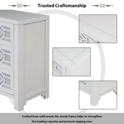 26 in. Antique White Standard Rectangle Wood Console Table by ATHMILE -ATHMILE Sales Store antique white athmile console tables gzx b2w20220595 4f 1000
