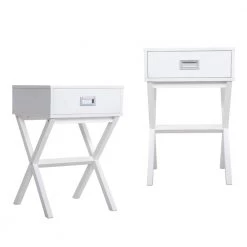 1-Drawer Antique White Nightstand (Set of 2) by ATHMILE