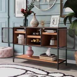 48 in. Brown Standard Rectangle Particle Board Console Table by ATHMILE -ATHMILE Sales Store barnwood athmile console tables dswf281844aad 31 1000