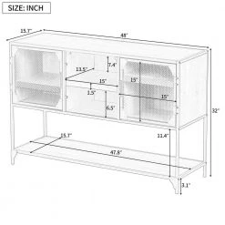 48 in. Brown Standard Rectangle Particle Board Console Table by ATHMILE -ATHMILE Sales Store barnwood athmile console tables dswf281844aad 4f 1000