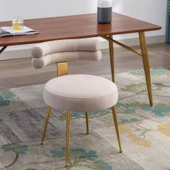 Beige Velvet Accent Side Chair (Set of 1) by ATHMILE -ATHMILE Sales Store beige athmile accent chairs gz b2w20222175 31 1000