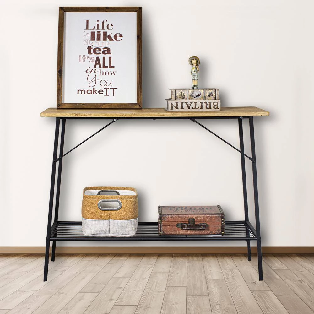 13.8 in. Beige Standard Rectangle Wood Console Table by ATHMILE 7 13.8 in. Beige Standard Rectangle Wood Console Table by ATHMILE - Image 7