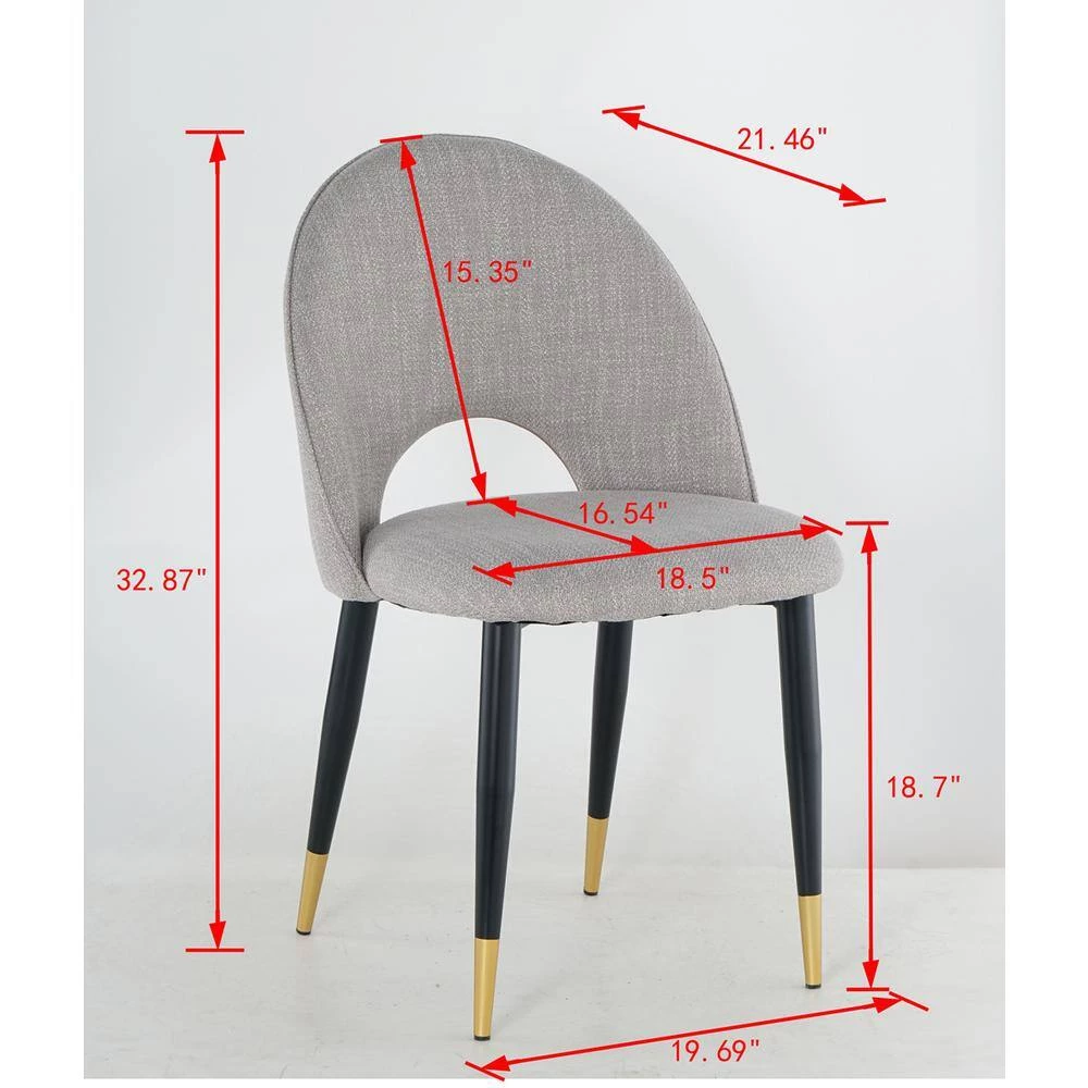 Beige Fabric Dining Chairs (Set of 2) by ATHMILE 6 Beige Fabric Dining Chairs (Set of 2) by ATHMILE - Image 6