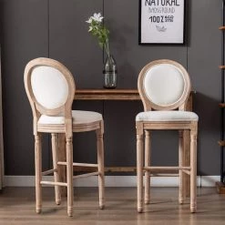 Beige Fabric Dining Chairs (Set of 2) by ATHMILE -ATHMILE Sales Store beige athmile dining chairs ddw21236873 31 1000