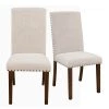 Beige Linen Upholstered Dining Chairs (Set of 2) by ATHMILE