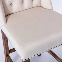 Beige Wingback Breakfast Chairs with Nailhead-Trim (Set of 2) by ATHMILE 13 Beige Wingback Breakfast Chairs with Nailhead-Trim (Set of 2) by ATHMILE -ATHMILE Sales Store beige athmile dining chairs gz b2w20222145 1f 1000