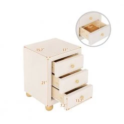 3-Drawers Upholstered Beige Nightstand (17 in. L x 15.7 in. W x 21 in. H) by ATHMILE 12 3-Drawers Upholstered Beige Nightstand (17 in. L x 15.7 in. W x 21 in. H) by ATHMILE -ATHMILE Sales Store beige athmile nightstands gz b2w20221696 4f 1000