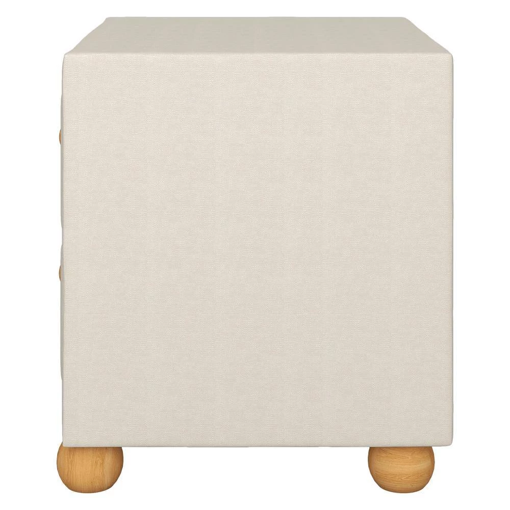 2-Drawers Upholstered Beige Nightstand (20.9 in. L x 18.1 in. W x 18.2 in. H) by ATHMILE 5 2-Drawers Upholstered Beige Nightstand (20.9 in. L x 18.1 in. W x 18.2 in. H) by ATHMILE - Image 5