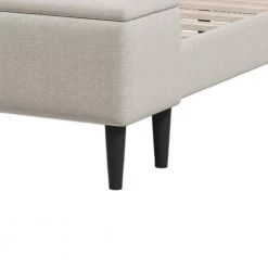 99 in. W Beige Upholstered Storage Bed Frame with Storage Ottoman Bench by ATHMILE -ATHMILE Sales Store beige athmile platform beds gz b2w20222039 1f 1000