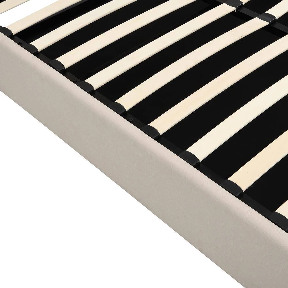 Beige Full size Upholstered Platform bed with a Hydraulic Storage System by ATHMILE 7 Beige Full size Upholstered Platform bed with a Hydraulic Storage System by ATHMILE - Image 7