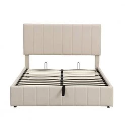 Beige Full size Upholstered Platform bed with a Hydraulic Storage System by ATHMILE 14 Beige Full size Upholstered Platform bed with a Hydraulic Storage System by ATHMILE -ATHMILE Sales Store beige athmile platform beds gz lp000111aaa 4f 1000
