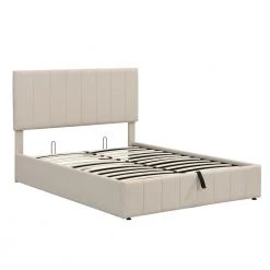 Beige Full size Upholstered Platform bed with a Hydraulic Storage System by ATHMILE 12 Beige Full size Upholstered Platform bed with a Hydraulic Storage System by ATHMILE -ATHMILE Sales Store beige athmile platform beds gz lp000111aaa 66 1000