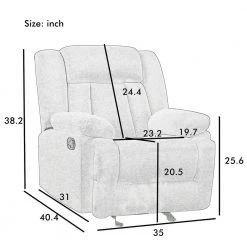 Beige Fabric Recliner Chair with Thick Seat and Backrest(Set of 1) by ATHMILE -ATHMILE Sales Store beige athmile recliners gz b2w20221390 c3 1000