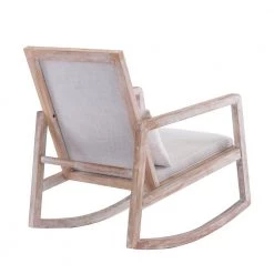 Beige Linen Fabric Rocking Chair (Set of 1) by ATHMILE -ATHMILE Sales Store beige athmile rockers gliders ottomans ccw72835728 44 1000