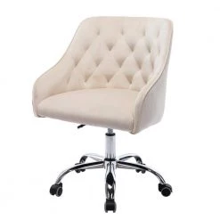 Beige Velvet Upholstered Swivel Task Chair with Sloped Arm by ATHMILE 11 Beige Velvet Upholstered Swivel Task Chair with Sloped Arm by ATHMILE -ATHMILE Sales Store beige athmile task chairs gz b2w20221155 4f 1000