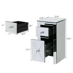 1-Drawer Black and Silver Nightstand by ATHMILE -ATHMILE Sales Store black and silver athmile nightstands ddw1041e0439 44 1000