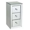3-Drawer Black and Silver Nightstand by ATHMILE