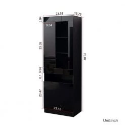 Black China Cabinet by ATHMILE -ATHMILE Sales Store black athmile accent cabinets ddw33140090 44 1000