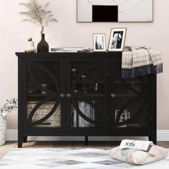 Black Accent Storage Cabinet Wooden Cabinet with Adjustable Shelf by ATHMILE 21 Black Accent Storage Cabinet Wooden Cabinet with Adjustable Shelf by ATHMILE -ATHMILE Sales Store black athmile accent cabinets gz wf283713aab 31 1000