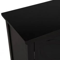 Black Accent Storage Cabinet Wooden Cabinet with Decorative Transparent Door by ATHMILE -ATHMILE Sales Store black athmile accent cabinets gz wf284793aab 44 1000