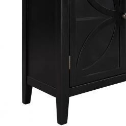 Black Accent Storage Cabinet Wooden Cabinet with Decorative Transparent Door by ATHMILE -ATHMILE Sales Store black athmile accent cabinets gz wf284793aab 4f 1000