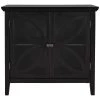 Black Accent Storage Cabinet Wooden Cabinet with Decorative Transparent Door by ATHMILE