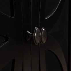 Black Accent Storage Cabinet Wooden Cabinet with Decorative Transparent Door by ATHMILE -ATHMILE Sales Store black athmile accent cabinets gz wf284793aab fa 1000