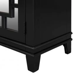 Black Accent Storage Cabinet Wooden Cabinet with Mirror Door by ATHMILE -ATHMILE Sales Store black athmile accent cabinets gzwf284088aab 44 1000