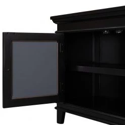 Black Accent Storage Cabinet Wooden Cabinet with Mirror Door by ATHMILE -ATHMILE Sales Store black athmile accent cabinets gzwf284088aab 76 1000