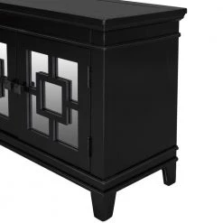 Black Accent Storage Cabinet Wooden Cabinet with Mirror Door by ATHMILE -ATHMILE Sales Store black athmile accent cabinets gzwf284088aab fa 1000